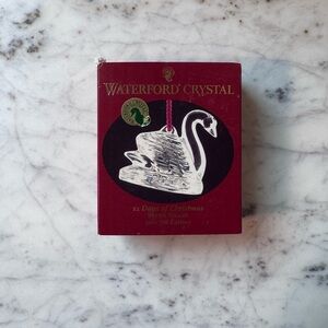 Waterford Crystal VTG Swans a Swimming 12 Days of Christmas Ornament - 2001